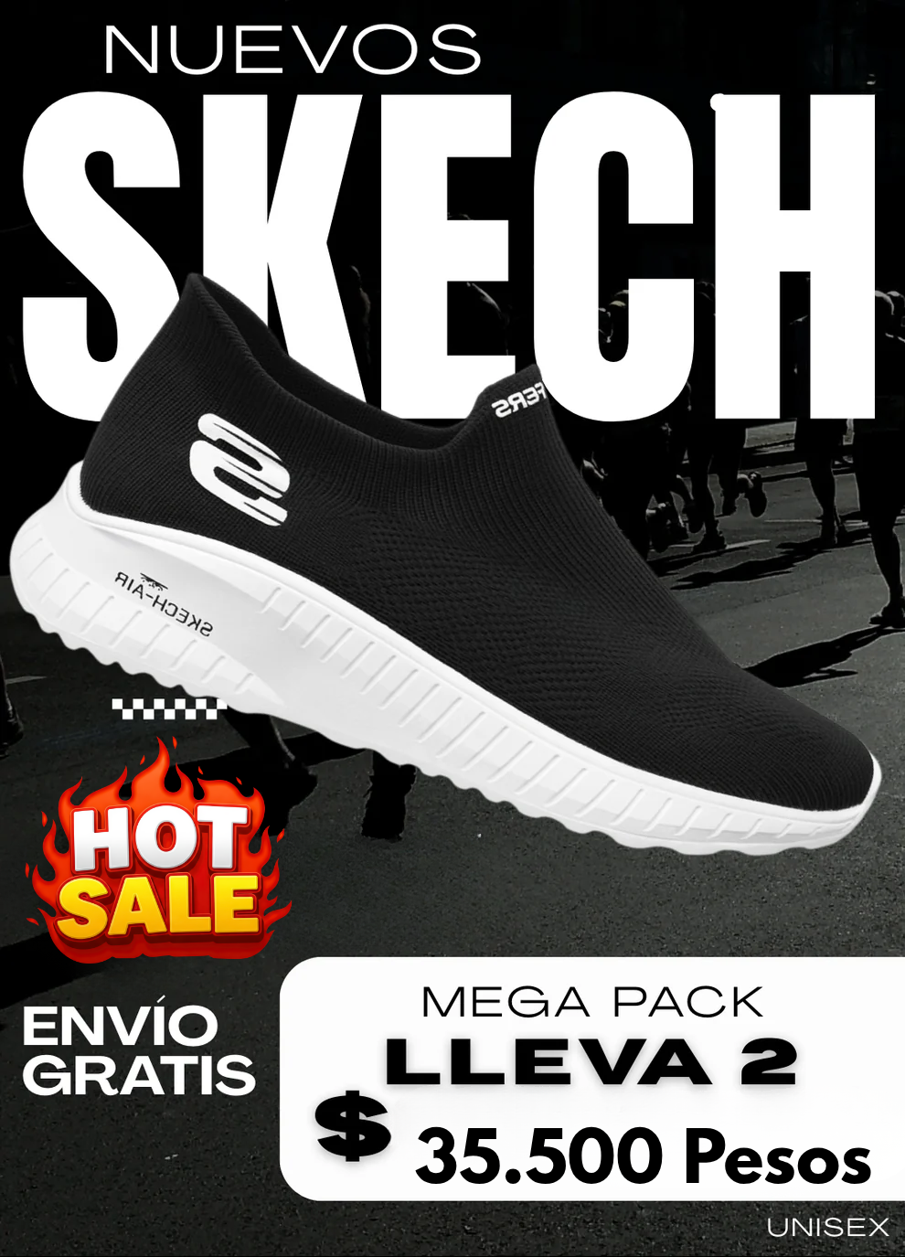 COMBO 2X1 ZAPATILLAS SKECH AIR UNISEX