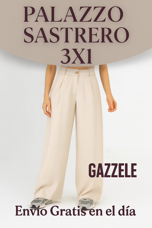 COMBO 3X1 PANTALÓN PALAZZO SASTRERO