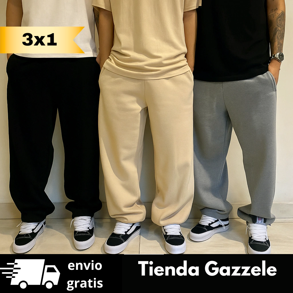 3X1 JOGGING BAGGY ALGODÓN LIVIANO | Tienda Gazzele